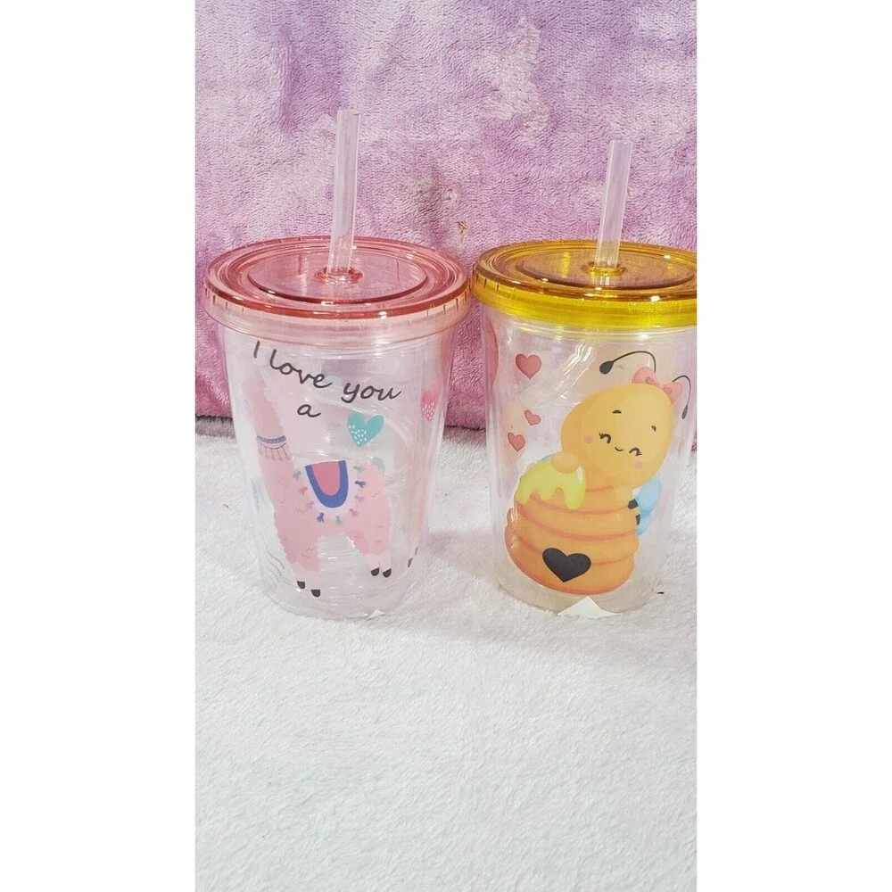 Far East Brokers And Consultants BPA Free Reusable Bee Mine Llama Tumbler Combo